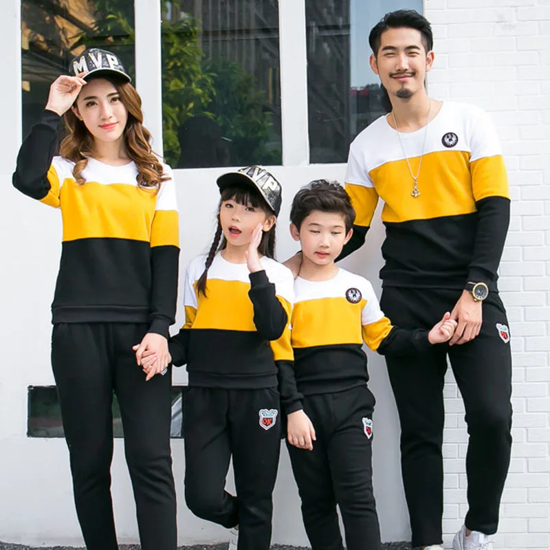 Ropa familiar de talla grande, conjunto de algod&oacute;n a juego para madre, hija, Padre, Hijo y ni&ntilde;a, moda de oto&ntilde;o, 2021-0