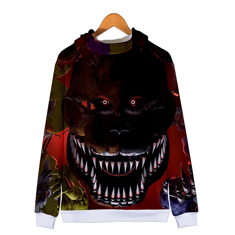 Милые толстовки с капюшоном Five Nights At Freddys FNAF, Детская толстовка с капюшоном на молнии для мальчиков, осенне-зимняя куртка, пальто, одежда