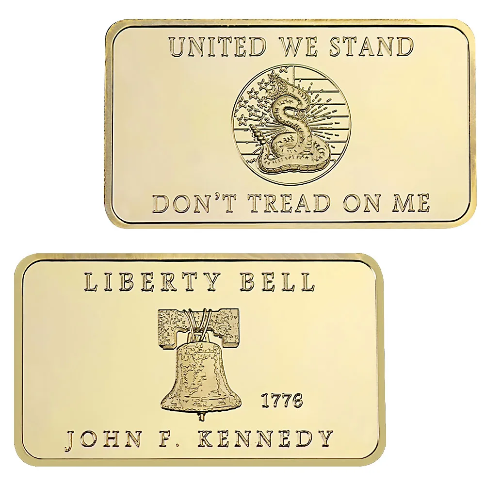 

Соединенные Штаты Америки, свобода, колокольчик 1776, Кеннеди, Соединенные Штаты, мы стоим, не действуем на мне, памятная монета, позолоченный ...