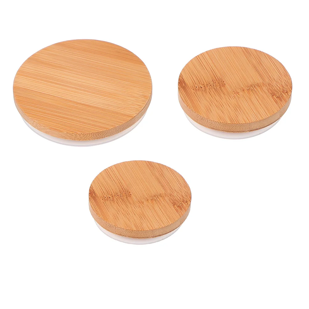 

3 шт., бамбуковые силиконовые крышки для чашек
