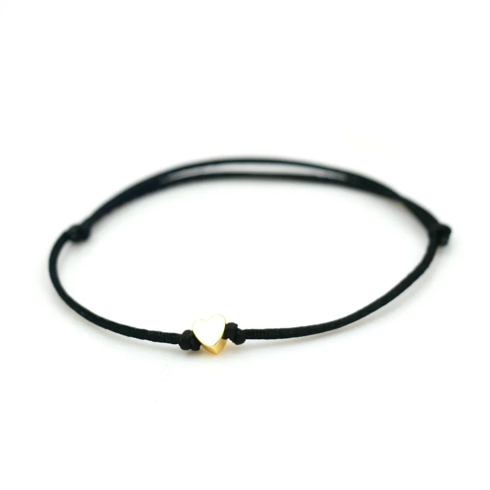 Золотистый браслет в форме сердца веревочный на удачу для женщин детей девочек