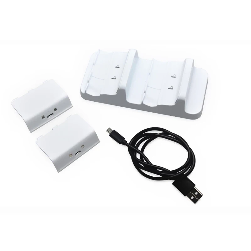 

ML1 2pcs Rechargeable Batteries With Dual Charging Dock Controller Charger For XBOX ONE Rechargeable Battery Pack White