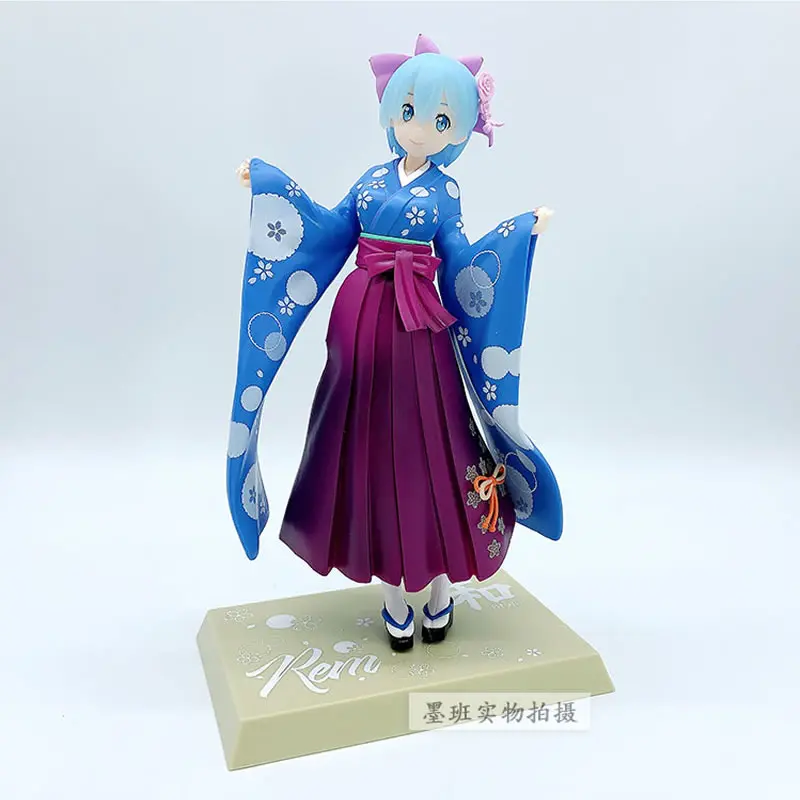

23CM Original Re:Life In A Different World From Zero Rem Ram Kimono Wa-Style Ver PVC action Figure collection toy with box