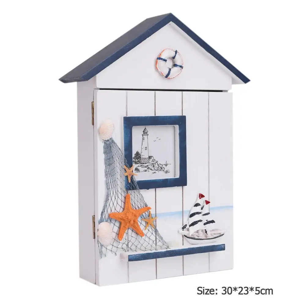 Деревянный ящик для ключей в средиземноморском стиле настенный органайзер