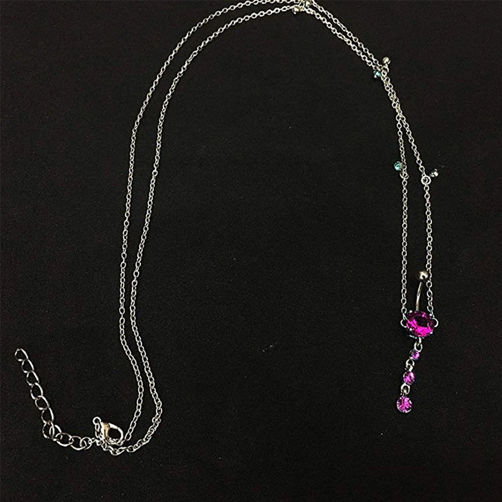 

Women Sexy Rhinestone Dangle Belly Button Chain Navel Piercing Ring Body Jewelry Waist Chain Button Puncture Jewelry