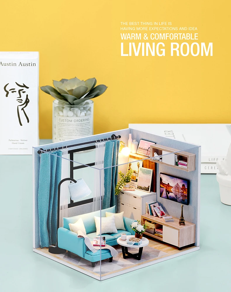 Кукольный дом мебель Diy Миниатюрный 3D Деревянный Miniaturas кукольный домик игрушки для детей подарки на день рождения Каса дневник котенка H013