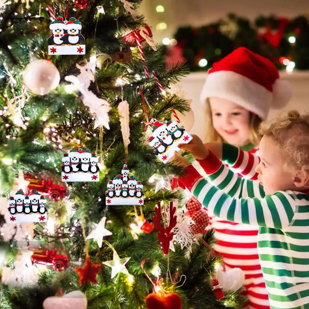 

2021 Christmas Ornaments Gift Personalized Hanging Penguin Pendants 3D Resin Santa Claus Christmas Tree Decoration Home Decor