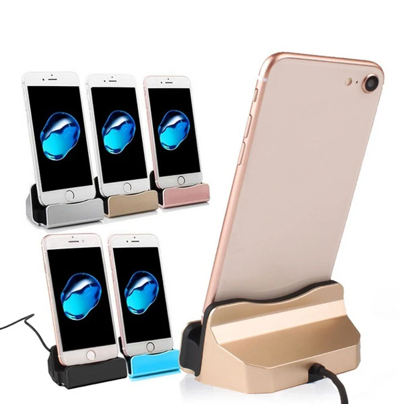 USB Data Charger Dock Stand Station Charging For iPhone 8 7 XR XS Xiaomi Redmi Note 10 Pro Huawei Android Phones Docking Station