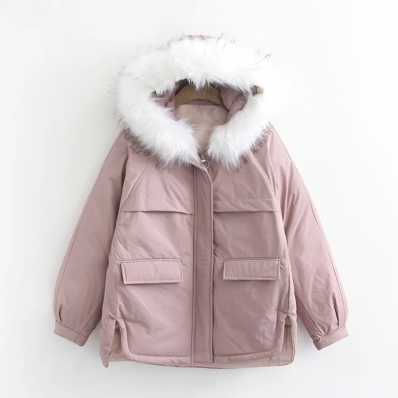 

Down Coat Women Free Shipping Solid Thickened Warm Down Jackets Coat Femme Elegant Hooded Collar Zipper Overcoat Fast Shipping