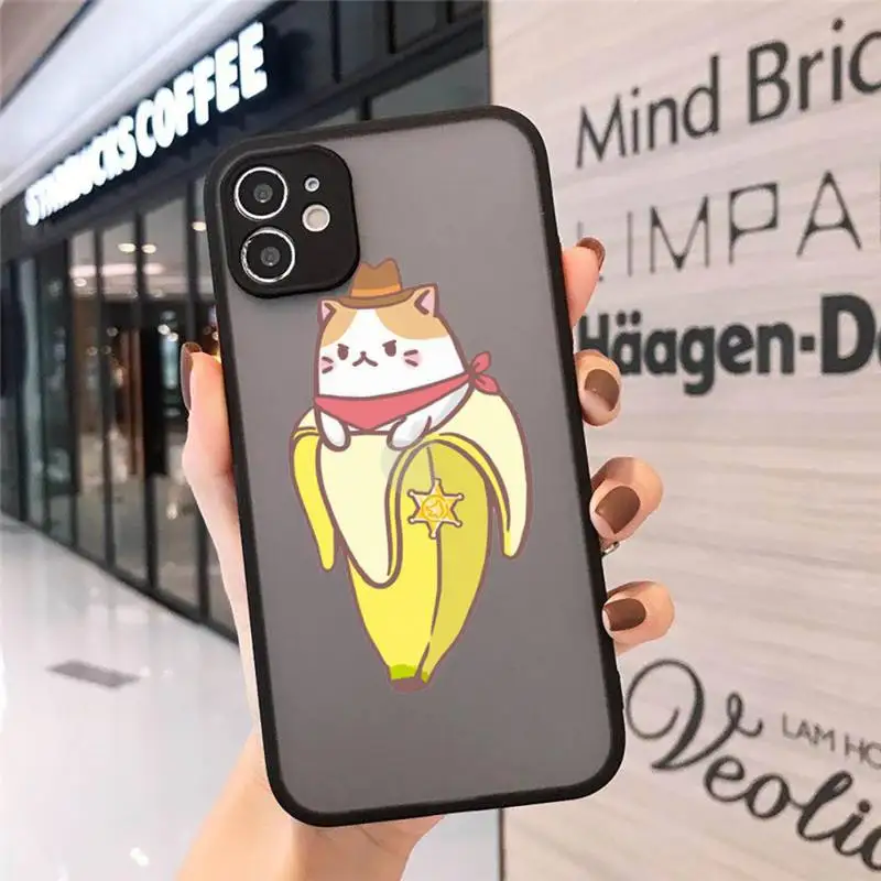 

Cartoon Finger Funny Banana Phone Cases Matte Transparent for iPhone 7 8 11 12 s mini pro X XS XR MAX Plus cover funda