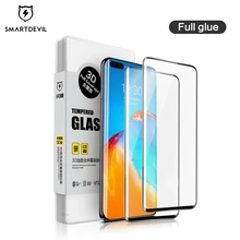SmartDevil Full Glue Glass For HUAWEI P40pro Mate20 P30 Pro All Glue Screen Protectors High Definition Anti Blue-ray Green Light