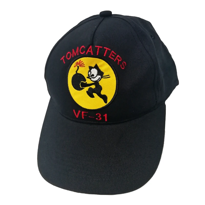 Темно-синий VF-31 Надпись Логотип Черная бейсбольная Кепка шляпа для мужчин Strapback