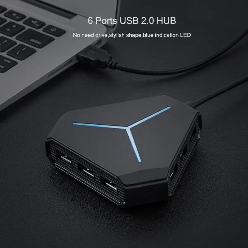 6 портов usb-хаб разветвитель кабеля с устройство для чтения карт SD TF Mic AUX классный