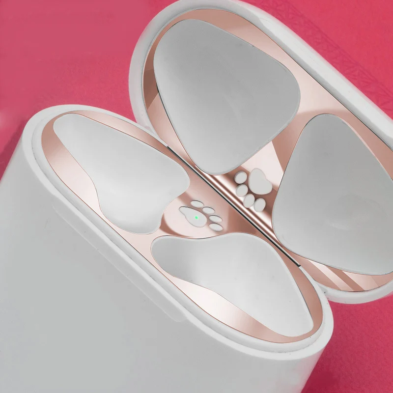 Для Apple AirPods 2 металлическая Пылезащитная Защитная Наклейка защитная крышка для наушников для Airpods 2 Пылезащитная наклейка для AirPods 1