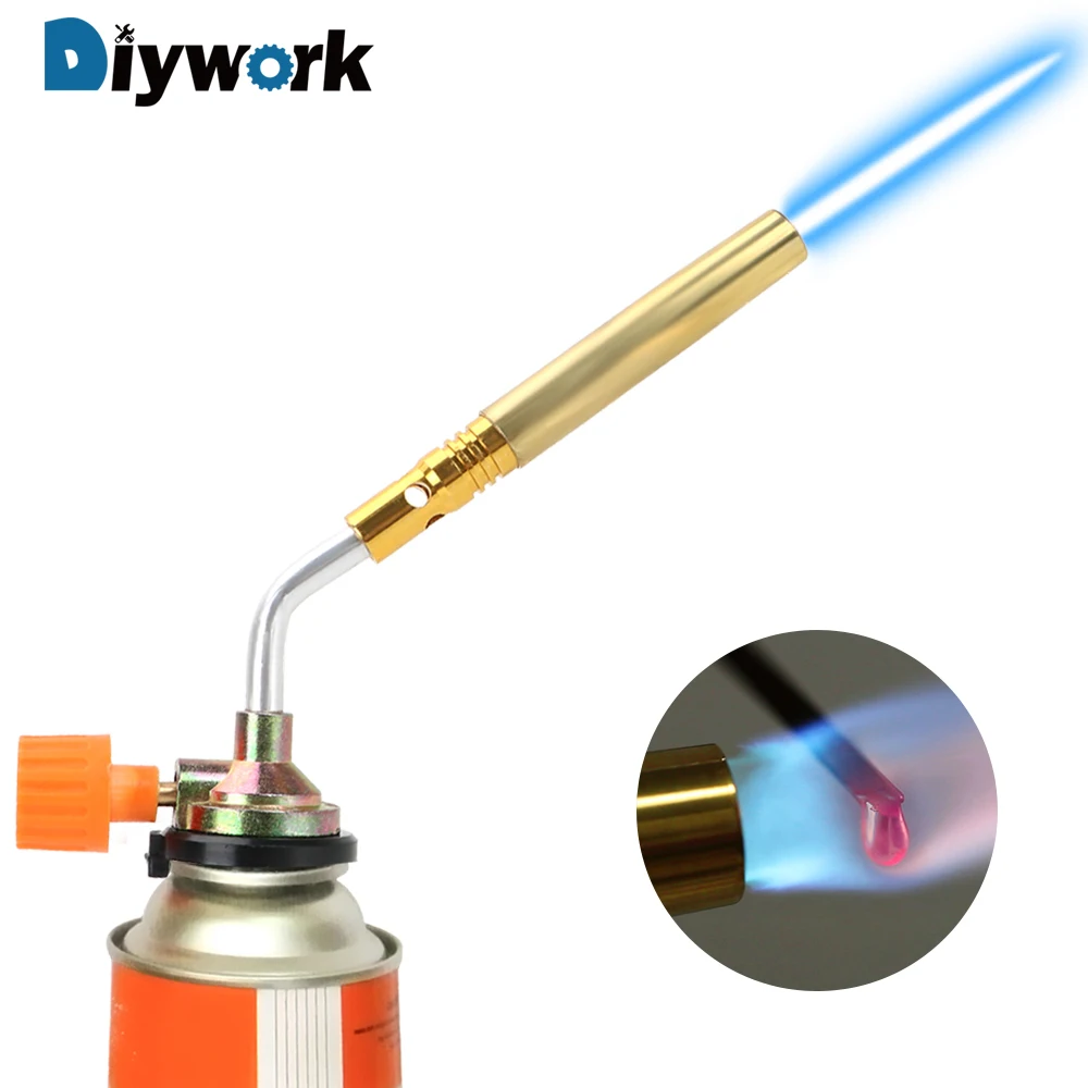 DIYWORK портативная огнеметная горелка с ручным зажиганием пламя пистолет сварочный фонарь для кемпинга сварочный инструмент для барбекю бутановый газовый дутый фонарь