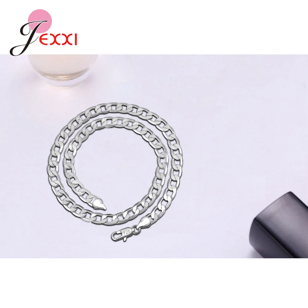 Женское/Мужское ожерелье из стерлингового серебра 925 пробы с одной стороны на