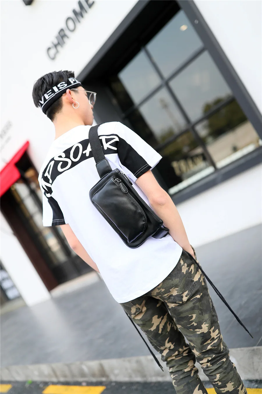 Мужская поясная сумка на груди наплечная Повседневная маленькая для мобильного