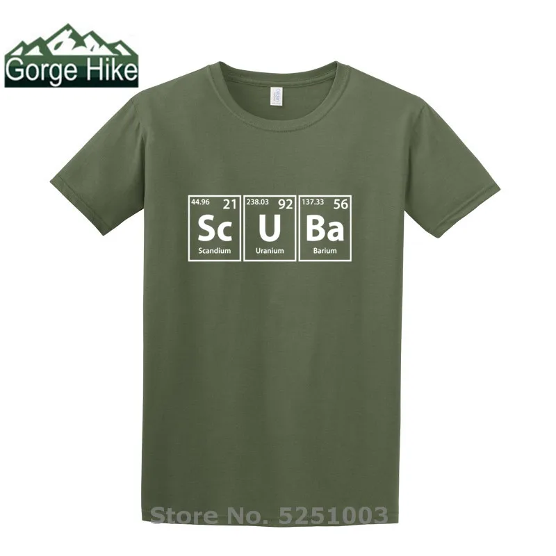 Scuba (Sc-U-Ba) футболка с принтом для мужчин поради химия diver T-sirt Camisetas милые футболки