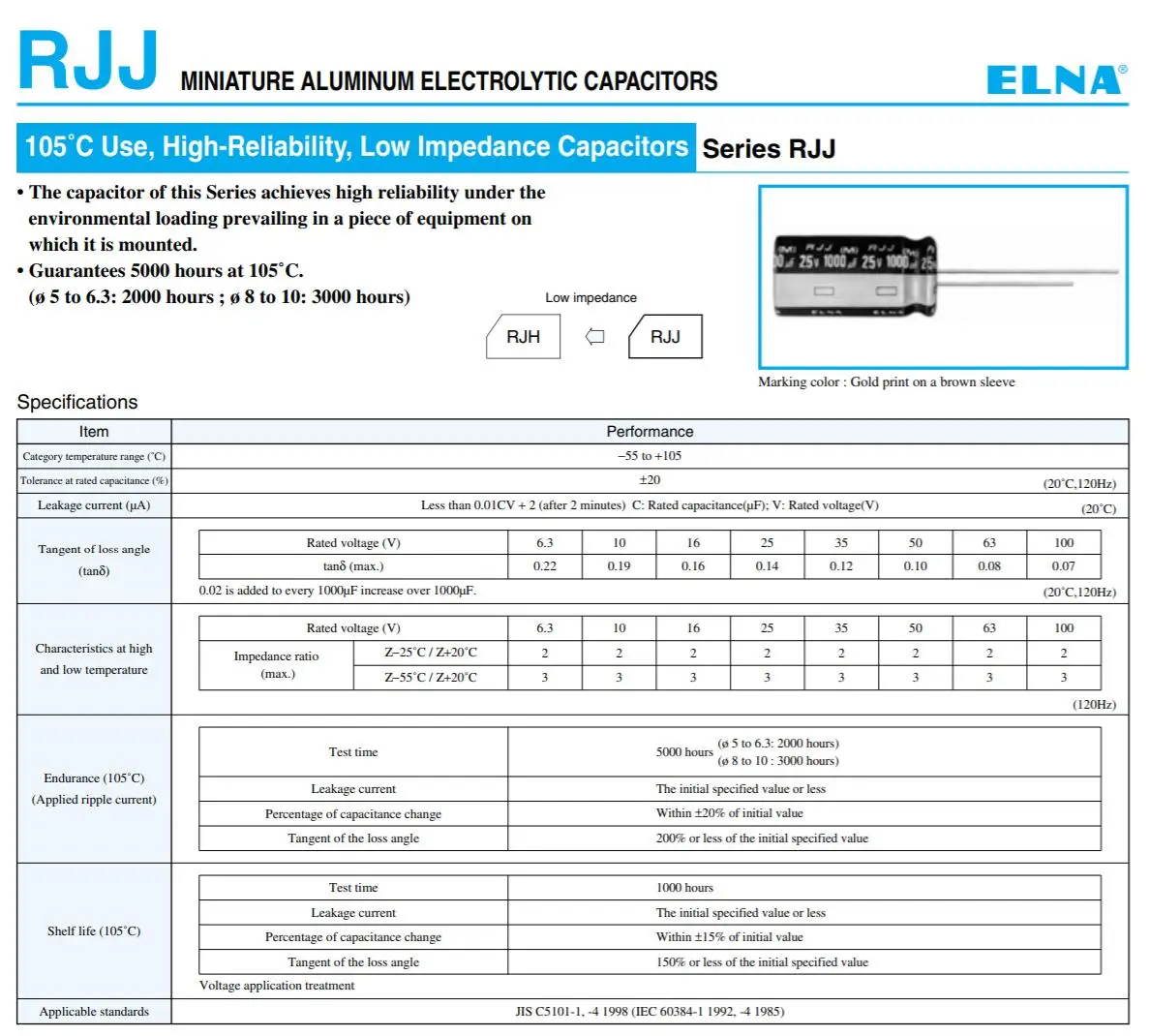 10 шт. 82 мкФ 35V ELNA Япония RJJ Серия 6x15 мм низкое сопротивление высокая надежность 35V82uF аудио алюминиевый электролитический конденсатор