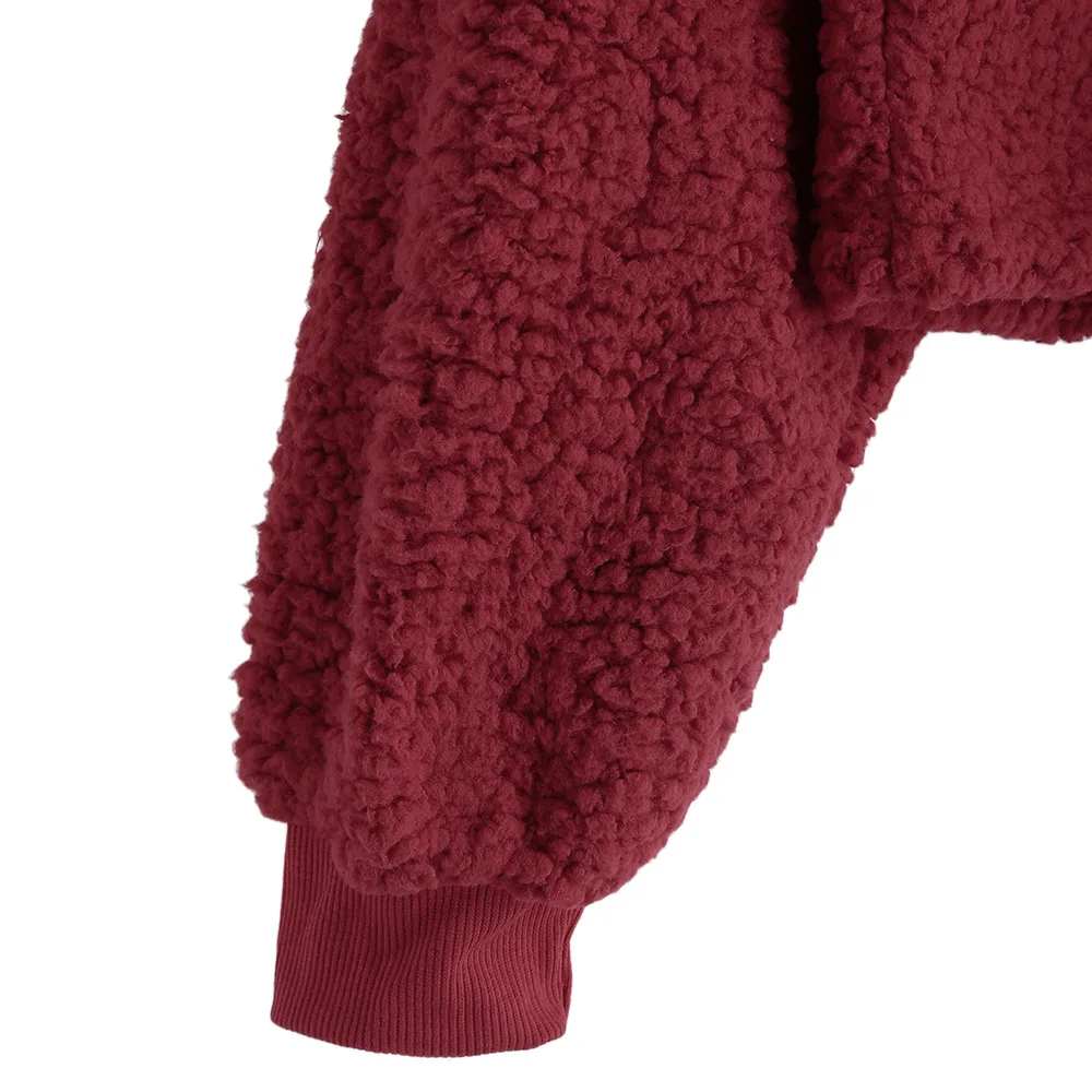 Женская толстовка из искусственного меха ZAFUL однотонный пуловер с открытыми