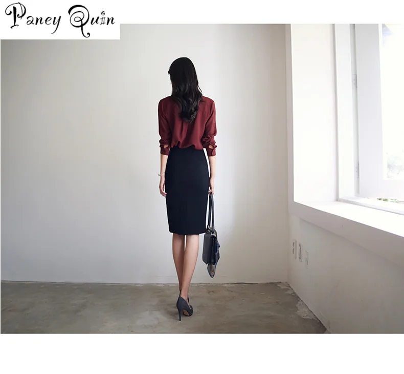 Good quality Chiffon shirt Blouses women OL OFFICE lady Streamer collar solid white blusas Elegant Blue Shirts Female | Женская одежда