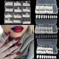 100 600pcs long flat tip ballerina full cover false fake nails extensions nail art tips diy faux nails