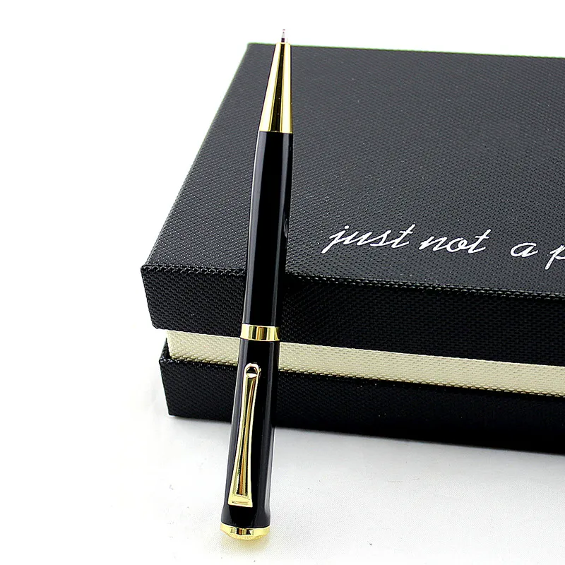 

High Grade Black metal Ballpoint Pen Gold Clip Business Gift Pens Black Ink 0.7 mm Refill Signature Pen with Box