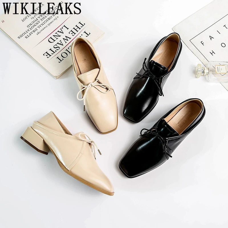 Кожаные туфли Женские оксфорды лоферы Обувь на толстой мягкой подошве в