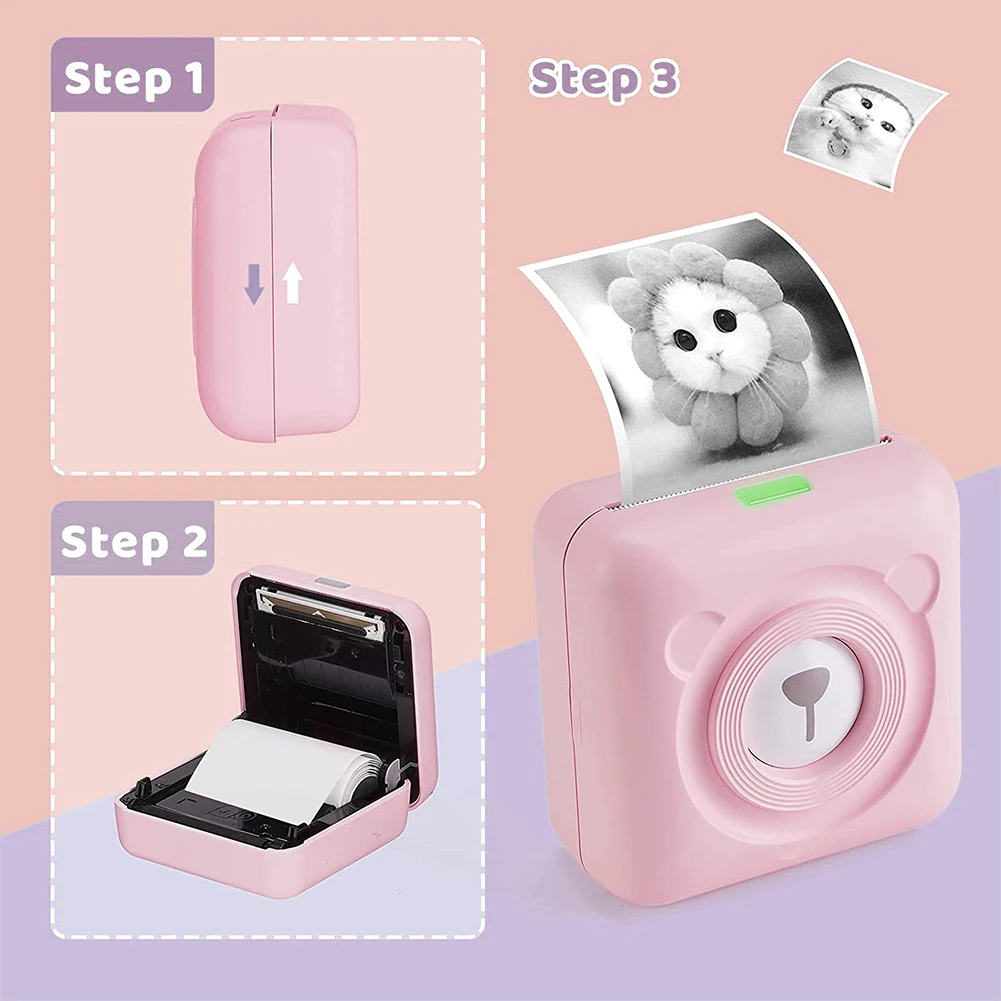 

Mini Pocket Printer Bluetooth Thermal Photo Printer For Mobile Phone Android IOS Label Printer For Kids Gift Instrument Parts