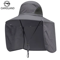 camoland 2 in 1 summer upf50 sun hats women mens waterproof fishing hat with neck flap hiking cap outdoor bucket hat