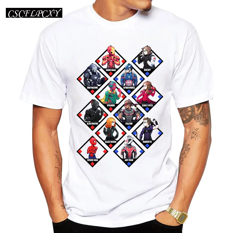2019 Новая Мужская модная футболка с именами героев игры команда коротким рукавом