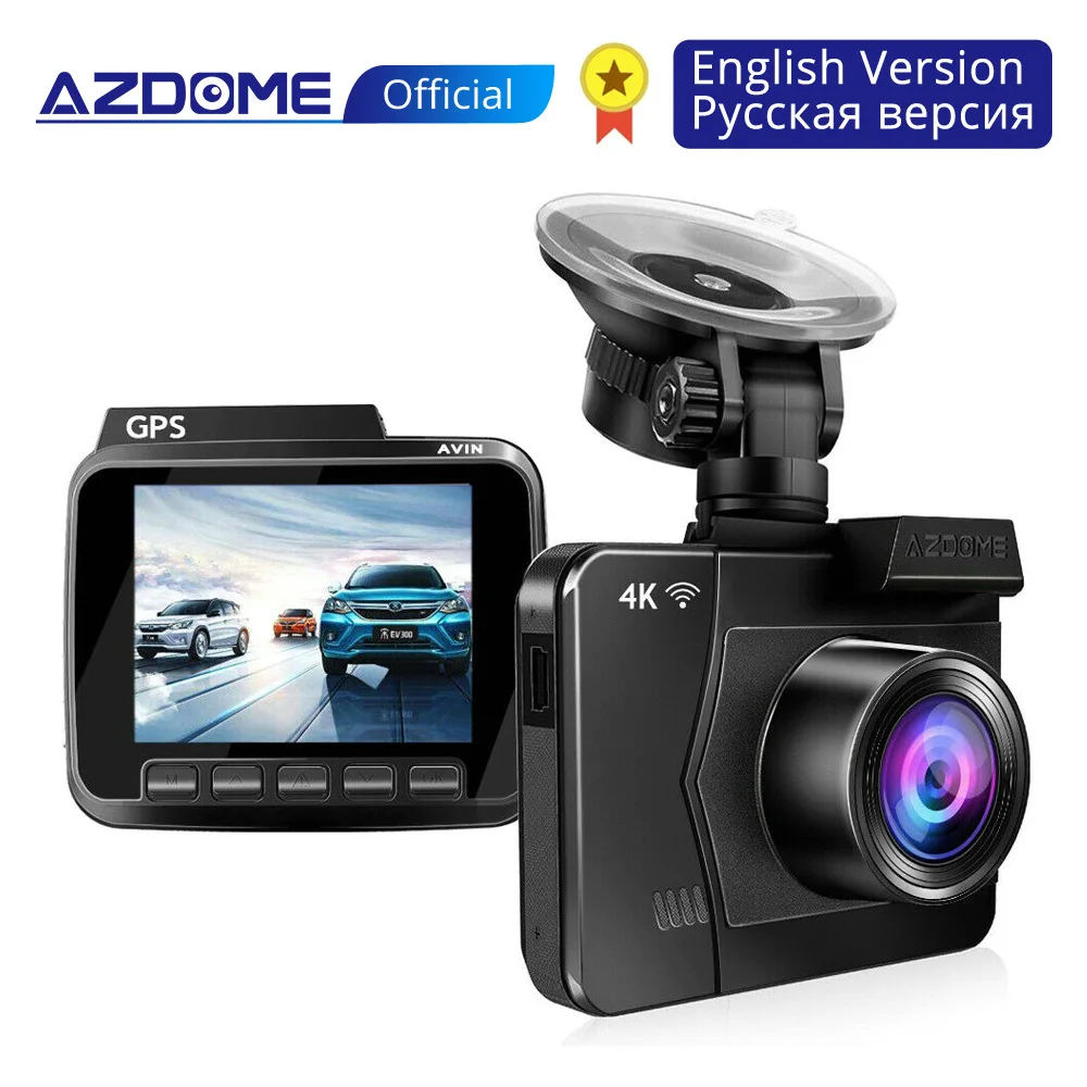 AZDOME M06 Dash Cam 4K 2160P Скорость и координаты GPS ADAS Camera Двойной объектив Автомобильная
