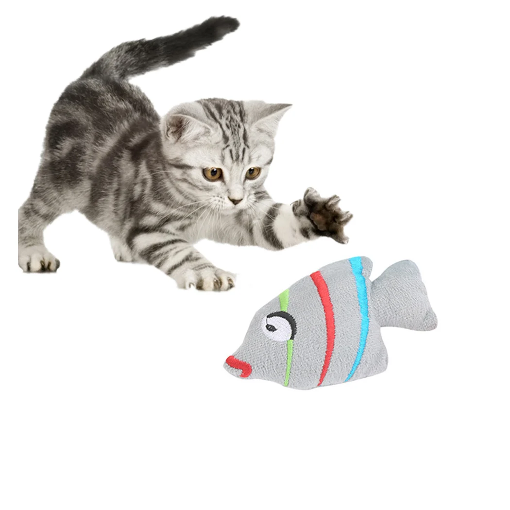 

Kapmore Funny Cat Toys Pet Chew Toy Creative Plush Fish Shape Cat Bite Toy Pet Chew Toy Catnip Toy Pet Interactive Supplies