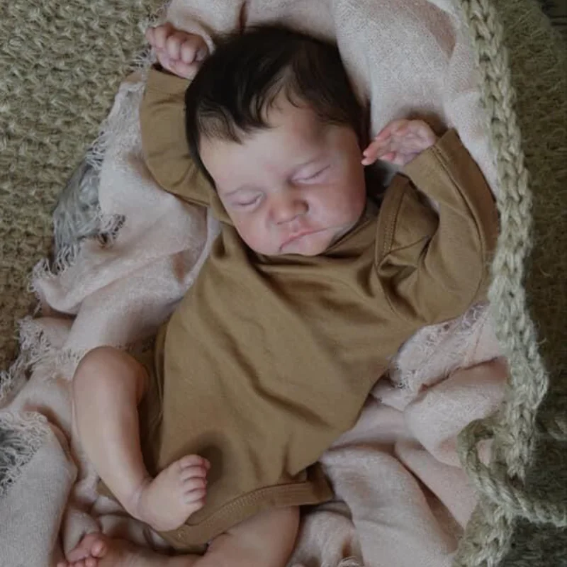 19-дюймовая кукла Bebe Reborn Леви с мягким телом и полным силиконовым воплощением высокого качества, сделанная вручную, игрушка для девочки с доставкой.
