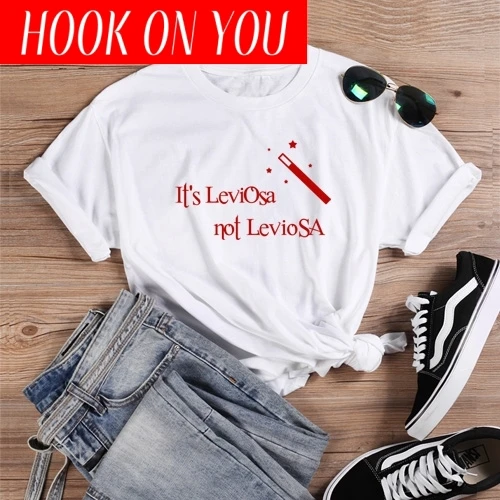 Женская футболка с надписью It's Leviosa Not женская милым рисунком волшебной палочки