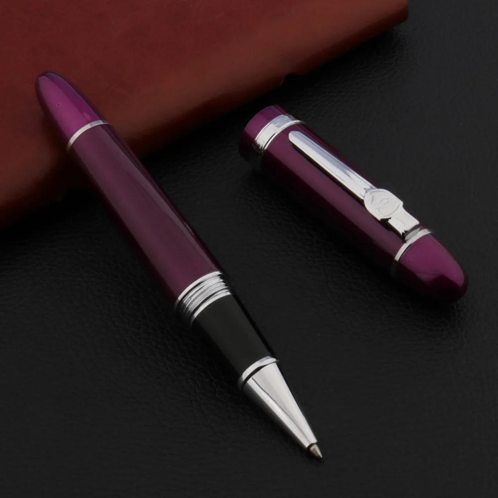 Шариковая ручка Jinhao 159, металлическая, серебристая, фиолетовая, вращающаяся, ручка, канцелярские принадлежности для офиса, школьные принадлежности