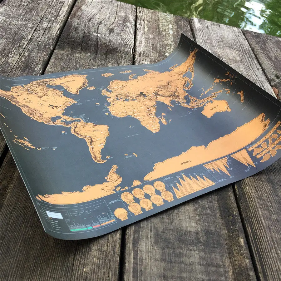 

high quality scratch off the world map black for home decoration wall art craft vintage poster r travel and living room decor
