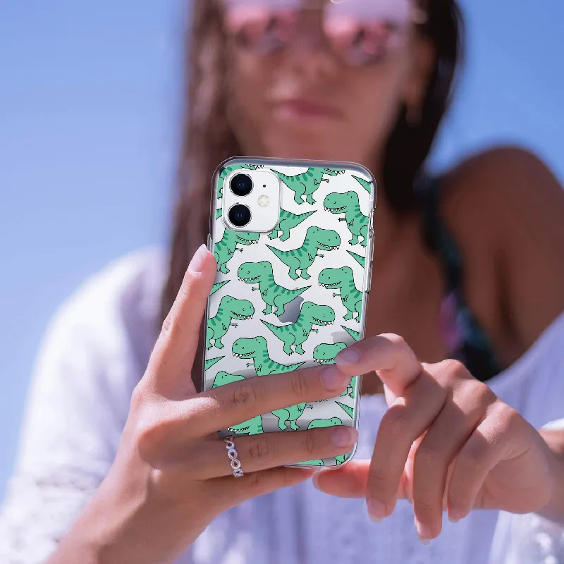 Cute Dinosaur Baby Fashion For iPhone 14 14ProMax 14Plus 13Promax 13 12 11 Soft TPU Transparent Phone Case Fundas Cover