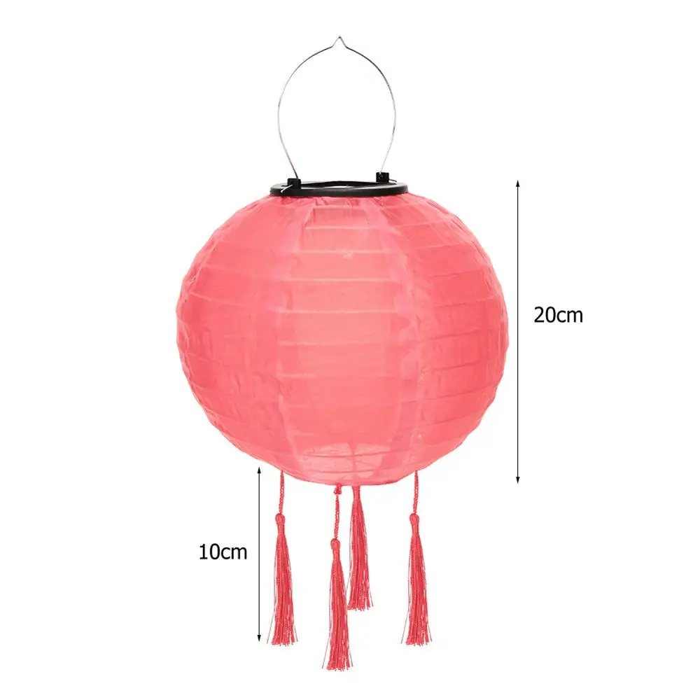 

Garden Camping Hanging LED Light 8inch LED Solar Lantern Solid Color Hanging Festival Tassel Lamp for Party Decor