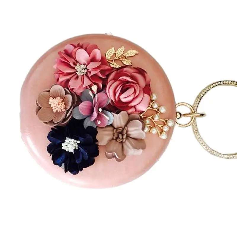 2021 ручной работы с цветочным узором вечерний клатч сумка-тоут мини круглый