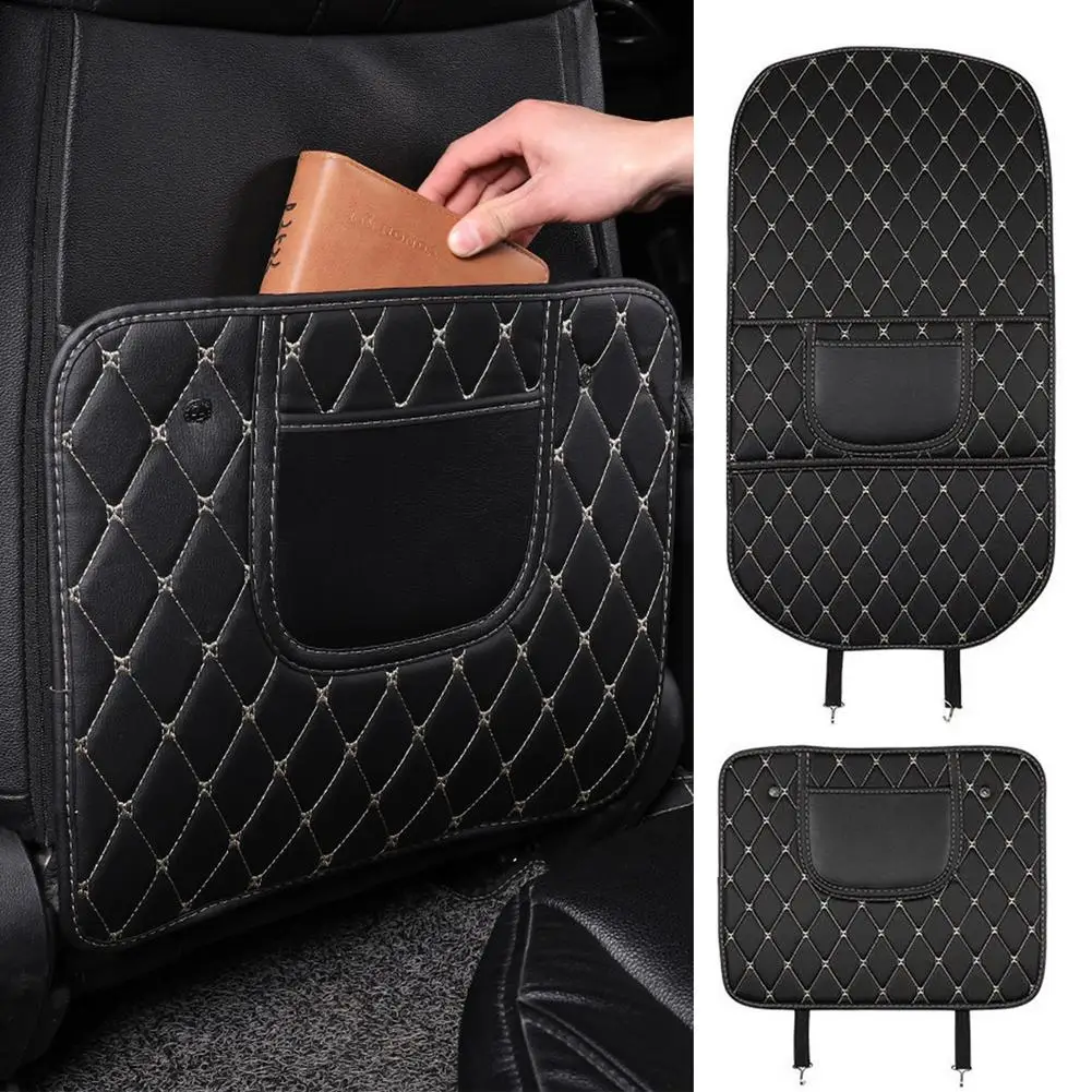 

PU Leather Seat Back Anti-Child-Kick Pads Car Waterproof Kick Mat Breeze Cleaning Anti-dirty Protection Cover With Storage Bag