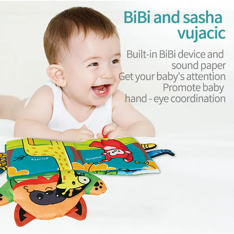 

Soft Cloth Books Books Baby Early Learning Tearing Tail Cloth Book Parent-Child Interactive Sound Paper Puzzle Cloth Book Toy