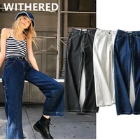 maxdutti high waist jeans mom jeans woman england high street ins blogger vintage pockets cargo loose boyfriend jeans for women