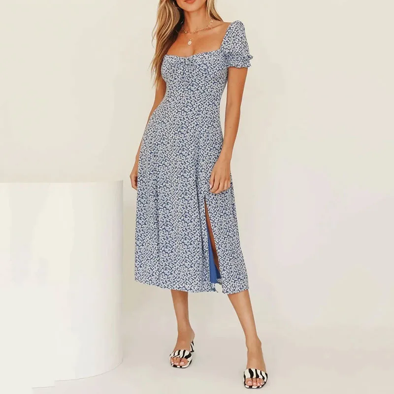 Женское платье с цветочным рисунком женское сексуальное вечернее Пляжное