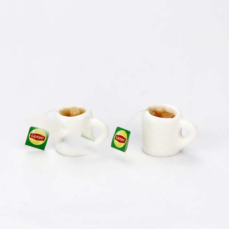 Миниатюрный черный/зеленый чайный кукольный домик 2 шт. Набор чашек для BJD Obitsu 11