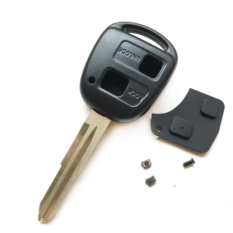 2 кнопки дистанционного ключа чехол для ключа toyota Yaris prado Corolla camry Замена управления ключа автомобиля крышка с кнопкой резиновая накладка