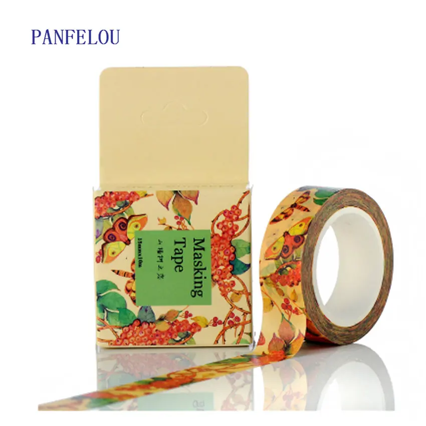 

PANFELOU 1,5 см x 10 м buttlefly футболка с декором в виде границы клейкая бумага Декоративный скотч с принтом "сделай сам" Скрапбукинг вручную учетной з...