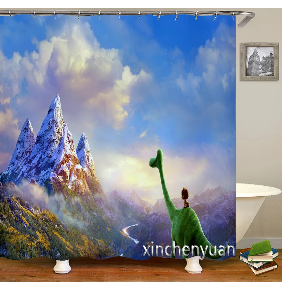 

Animal Dinosaur Shower Curtains Waterproof Bathroom Curtain 3d Printed Fabric with Hooks Decoration Shower Curtain M04