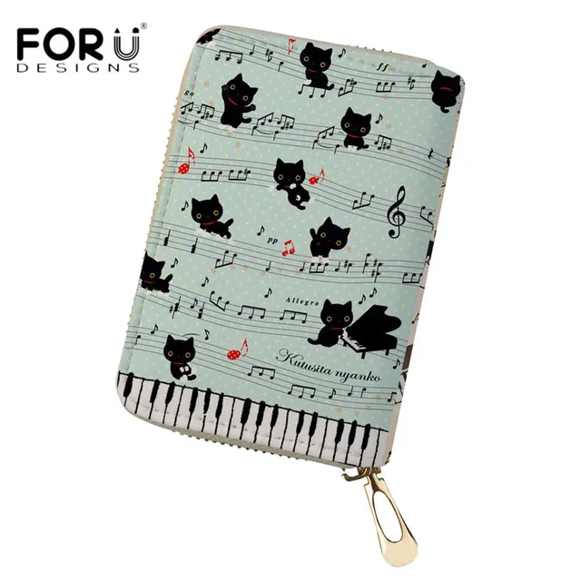 HM009Z5 FORUDESIGNS/Музыкальные ноты, печать, кредитный держатель для карт, кошелек, функция 18 бит, чехол для ID карты, бизнес кожаный кошелек для путешествий, для девочек - Цвет: HM009Z5