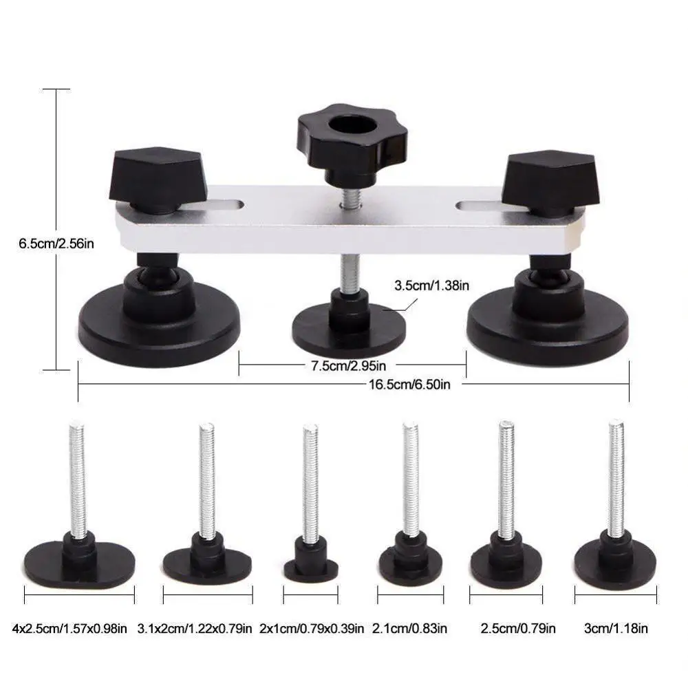 

Car Dent Repair Body Damage Fix Tool Pulling Bridge Removal Repair Paintless Tabs Hand Puller Universal Glue Tools Kit Dent U1O1